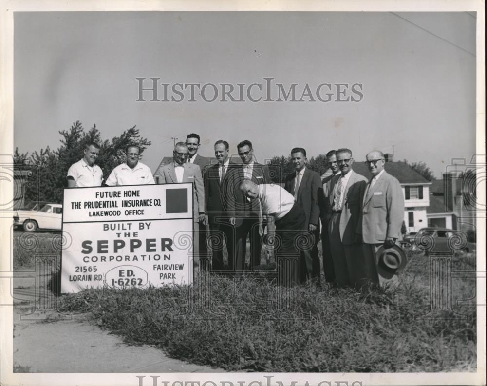 1959 Press Photo Ground Breaking Ceremonies for New Prudential Insurance Office - Historic Images