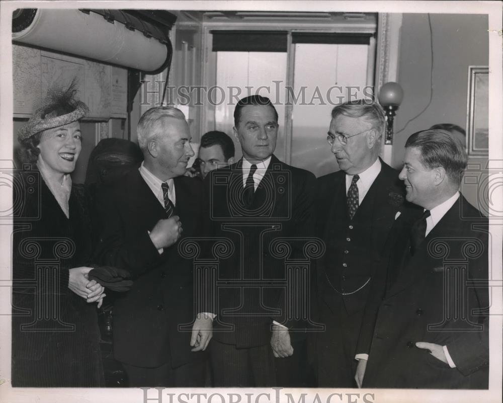 1938 Press Photo Mrs Bruce Gould Dr Thomas Parran Sen Gerald Nye - Historic Images