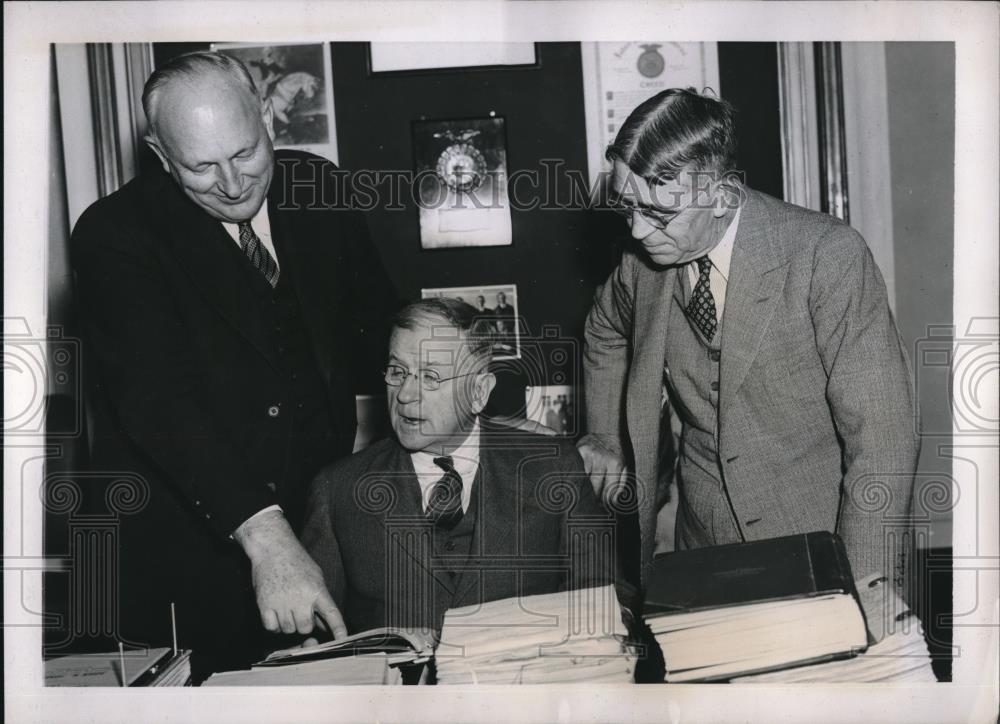 1938 Press Photo Secretary of the Interior Harold Ickes &amp; Ohilip Rose Editor - Historic Images