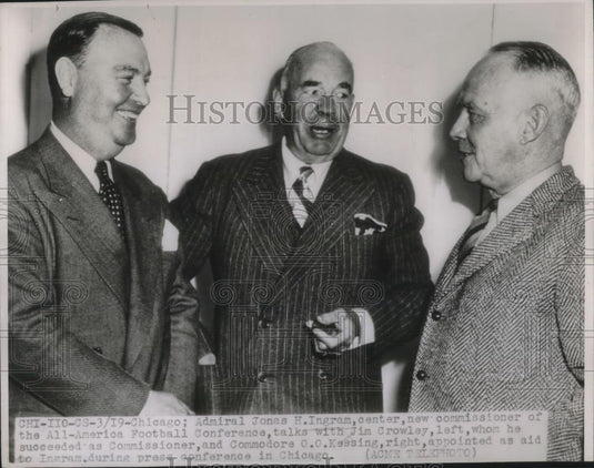 1947 Press Photo Admiral Jonas Ingram All America Football Conference Commission - Historic Images