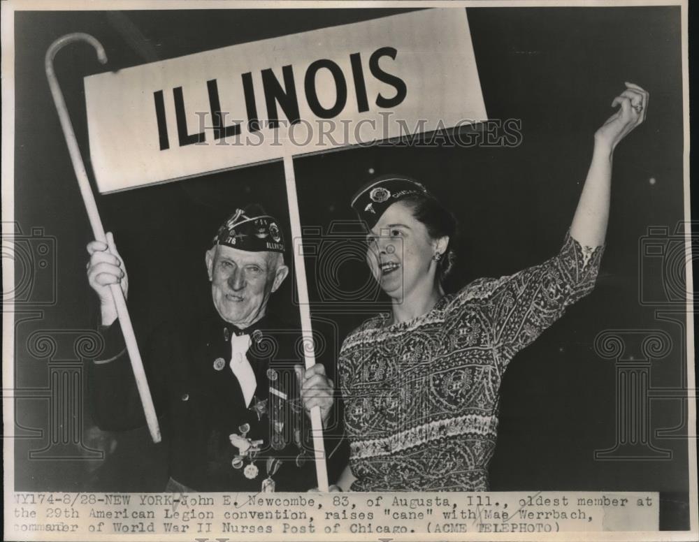 1947 Press Photo NYC, John Newcombe at American Legion convention - Historic Images