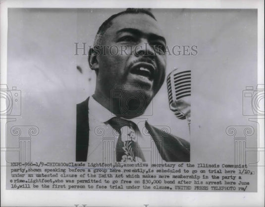 1955 Press Photo Chicago, Ill Claude Lightfoot, exec sec of Ill Communist party - Historic Images