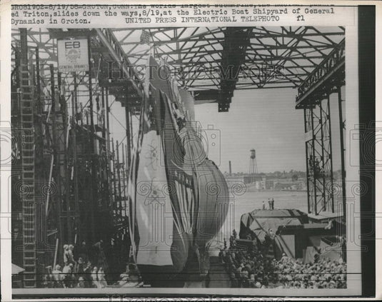 1958 Press Photo The World's Largest Submart the Triton in Groton - Historic Images