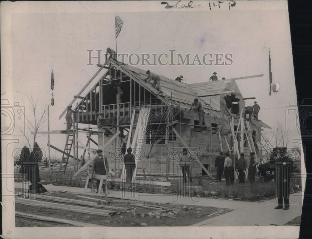 1926 Press Photo House Rebuilt in A Day Destroyed by Tornado Carpenter Brothers - Historic Images