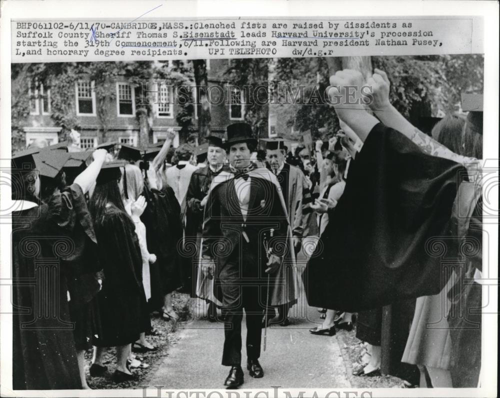 1970 Press Photo Sheriff Thomas E. Eisendstadt Harvard University - Historic Images