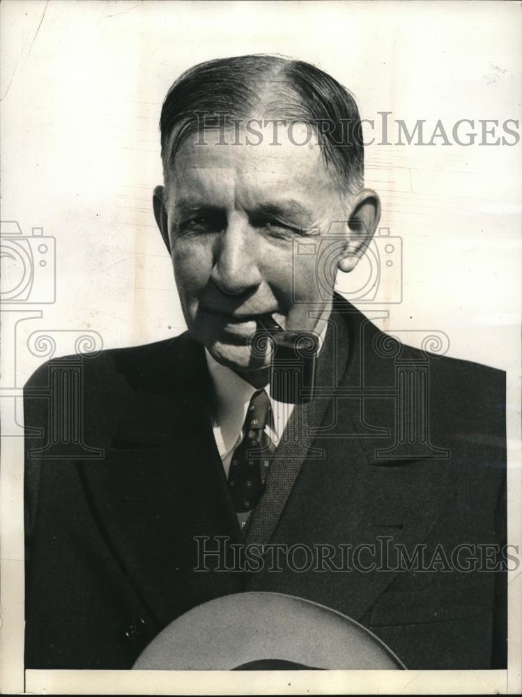 1937 Press Photo Charles Dawes, Former US VP on the SS Ile de France - Historic Images