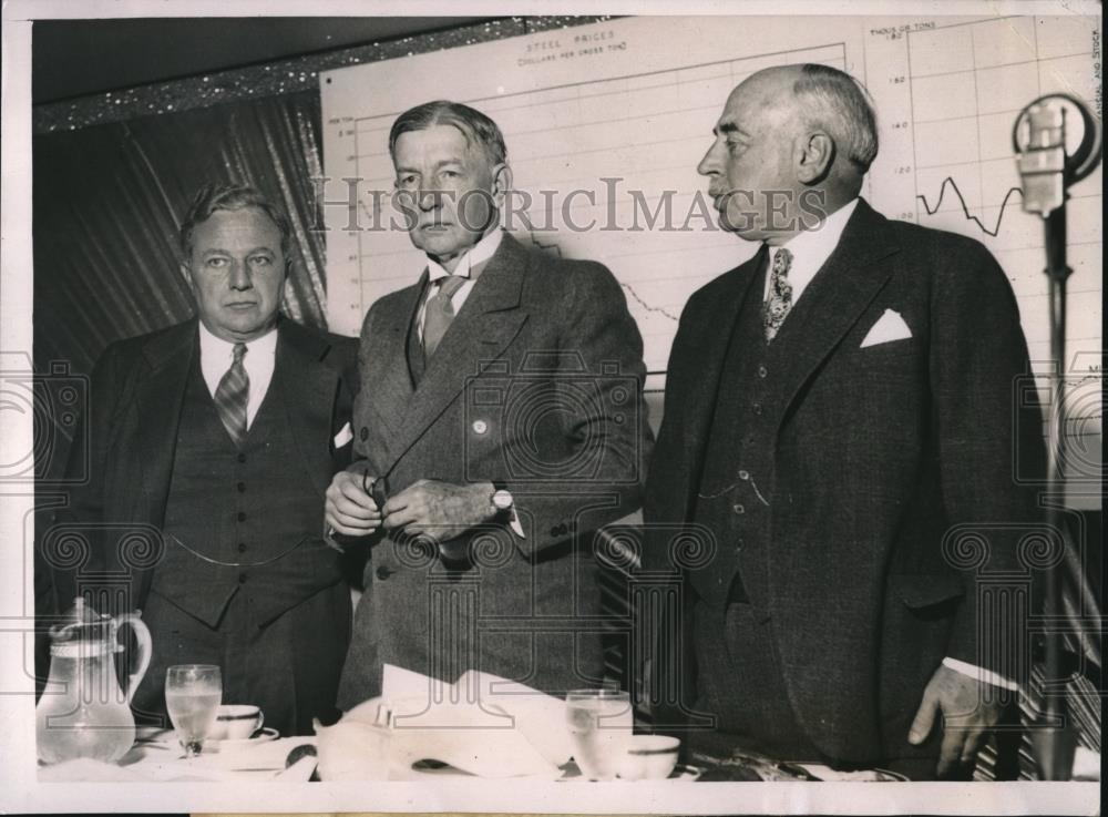 1934 Press Photo Gen CG Dawes, former VP,GW Young, Chicago Assn of Commerce - Historic Images