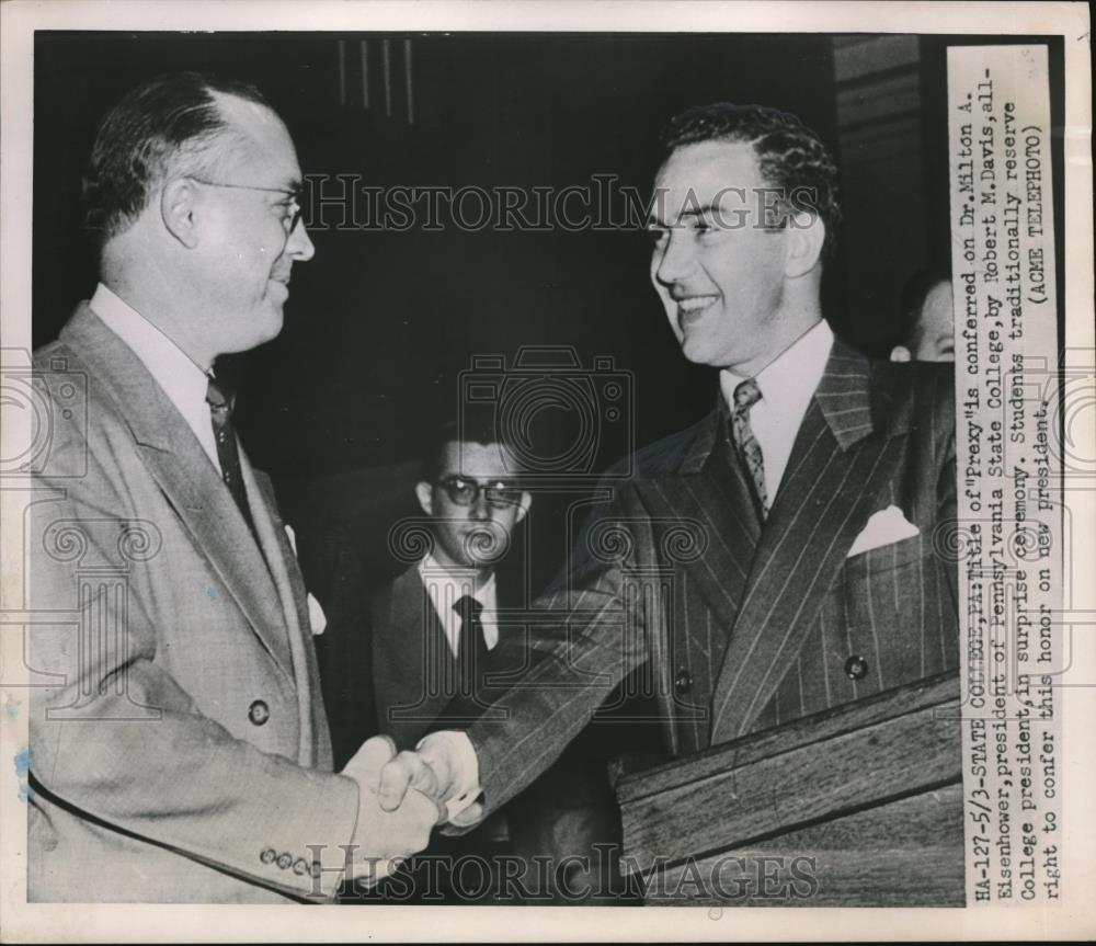 1951 Press Photo Dr Milton A Eisenhower President Pennsylvania State College - Historic Images