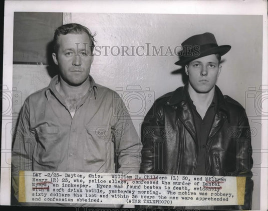 1949 Press Photo William H. Childers & Milbren Henry Confessed To Murder - Historic Images