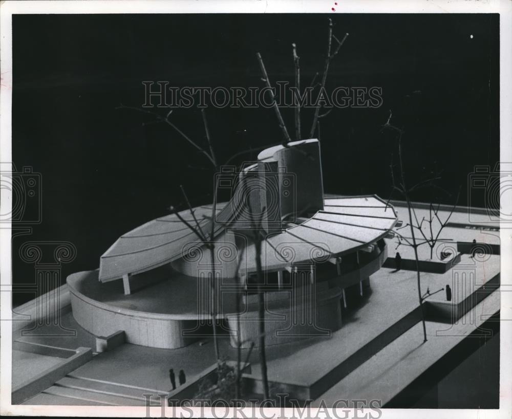 1956 Press Photo Model of Winter Sports Chalet Stormsuilla - Historic Images