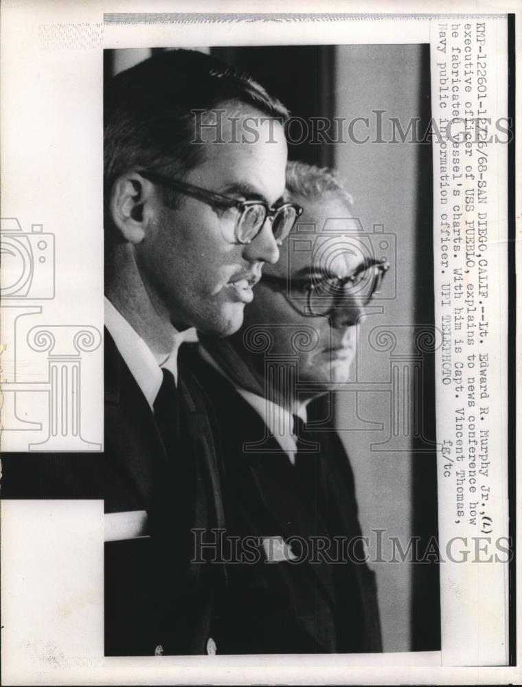 1968 Press Photo Lt Edward R Murphy Jr Executive Officer of USS Pueblo - Historic Images