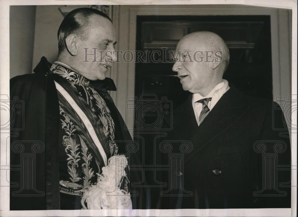 1939 Press Photo Don Ascanio Dei Principi Colonna &amp; Italian Ambassador - Historic Images