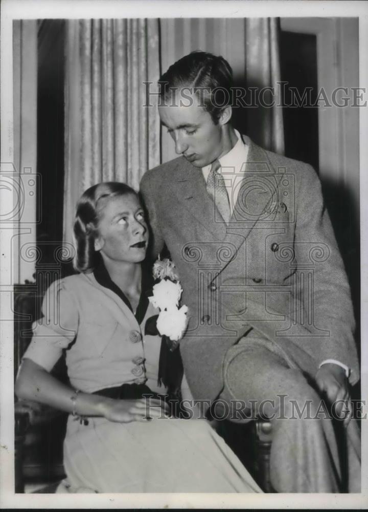 1938 Press Photo Wash.D.C. Ann Carroll Meem &amp; Edward McLean engaged - Historic Images