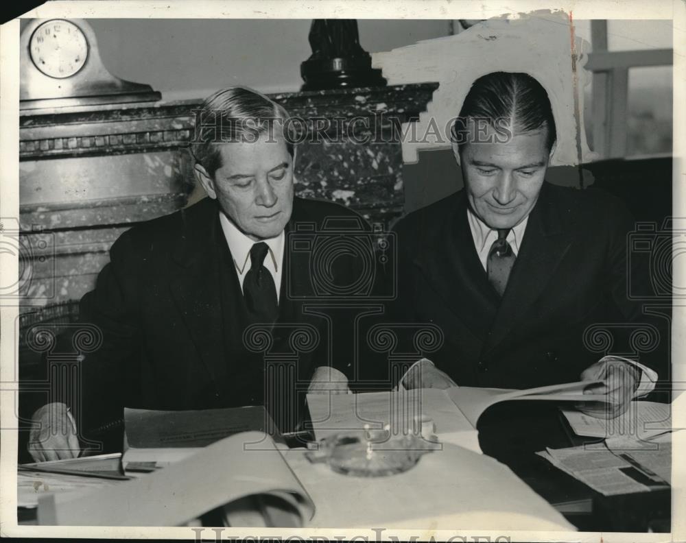 1934 Press Photo Budget Director Lewis Douglas Congressman James Buchanan TX - Historic Images