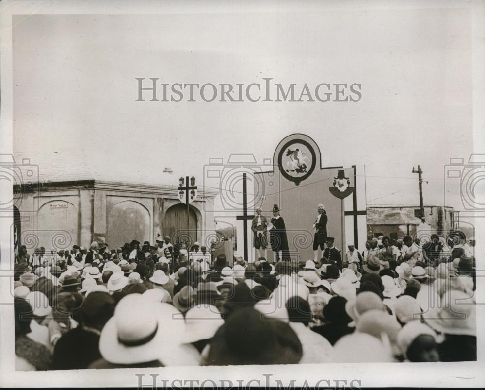 1937 Press Photo St Geroge, Bermuda St George day pageant - Historic Images