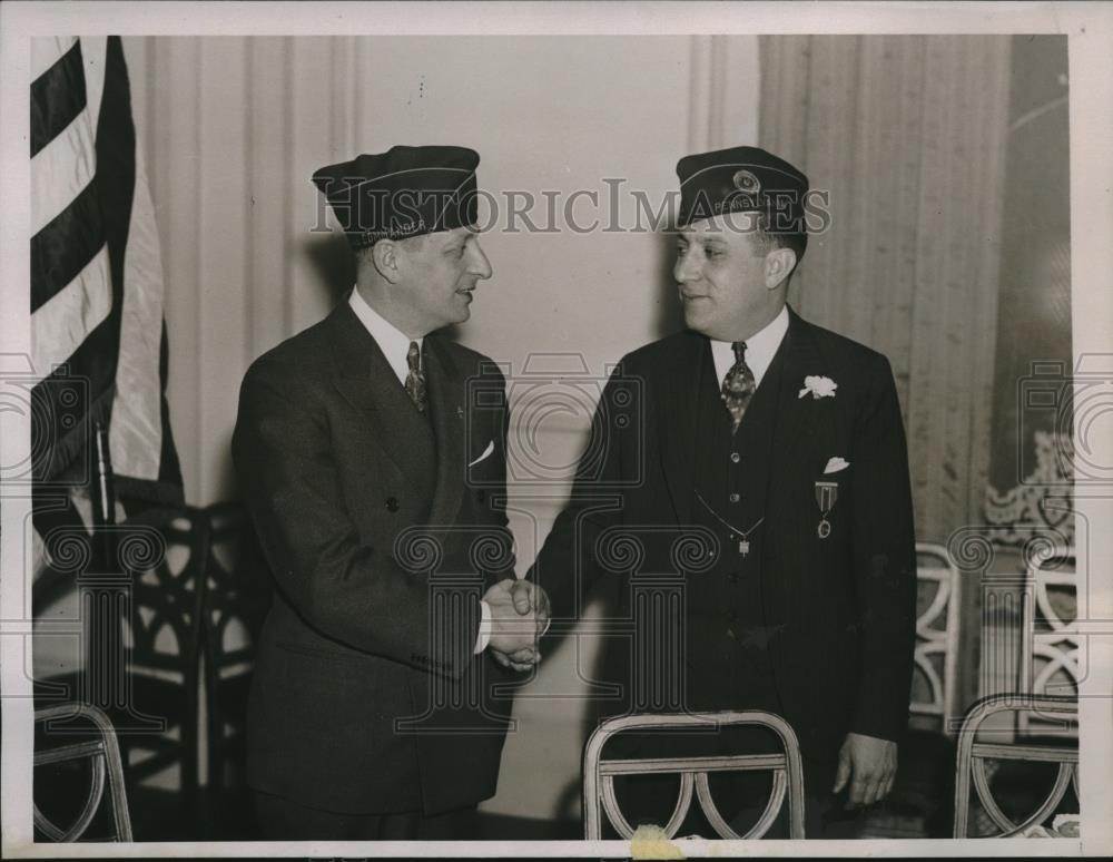 1934 Press Photo Frank Belgrano and John Ditunno at the American legion meeting - Historic Images