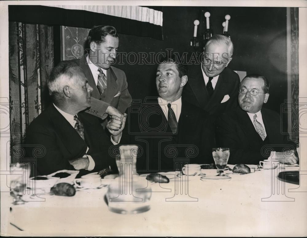 1935 Press Photo Boys Club convention in NYC, G Rice, Gene Tunney,Al Booth - Historic Images