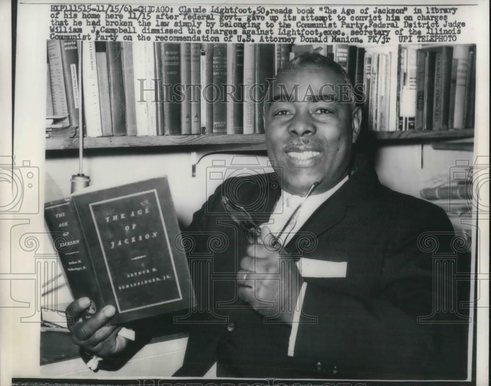 1961 Press Photo Chicago, Claude Lightfoot, Communist party leader - Historic Images