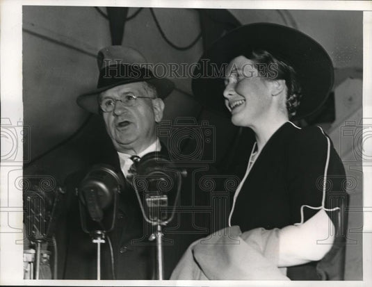 1938 Press Photo Harold Ickes Secretary of Interior & Wife Formerly Jane Dahlman - Historic Images
