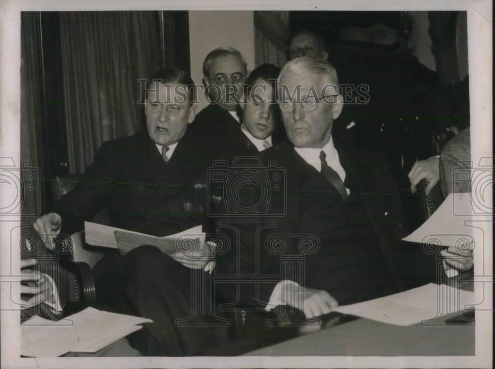 1936 Press Photo Merrell P. Callaway William C. Potter Senate Investigation - Historic Images