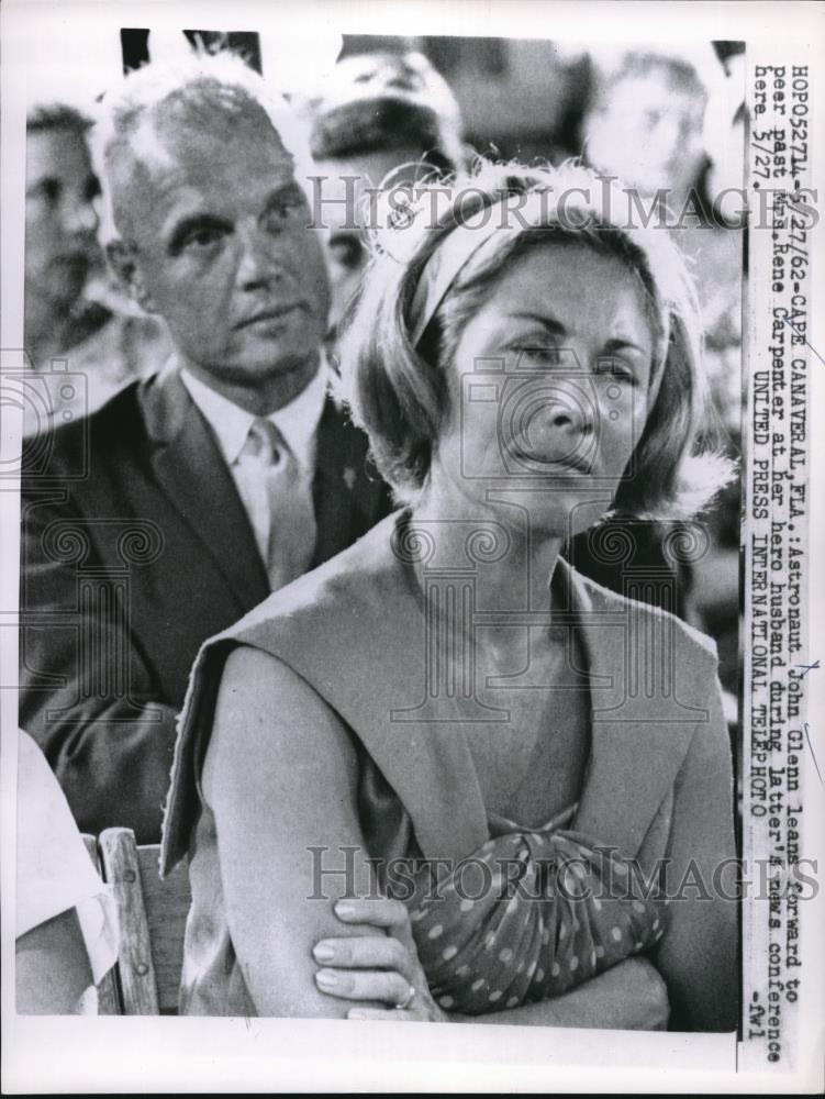 1962 Press Photo Cape Canaveral, Fla Astronaut John Glenn & Mrs Rene Carpenter - Historic Images