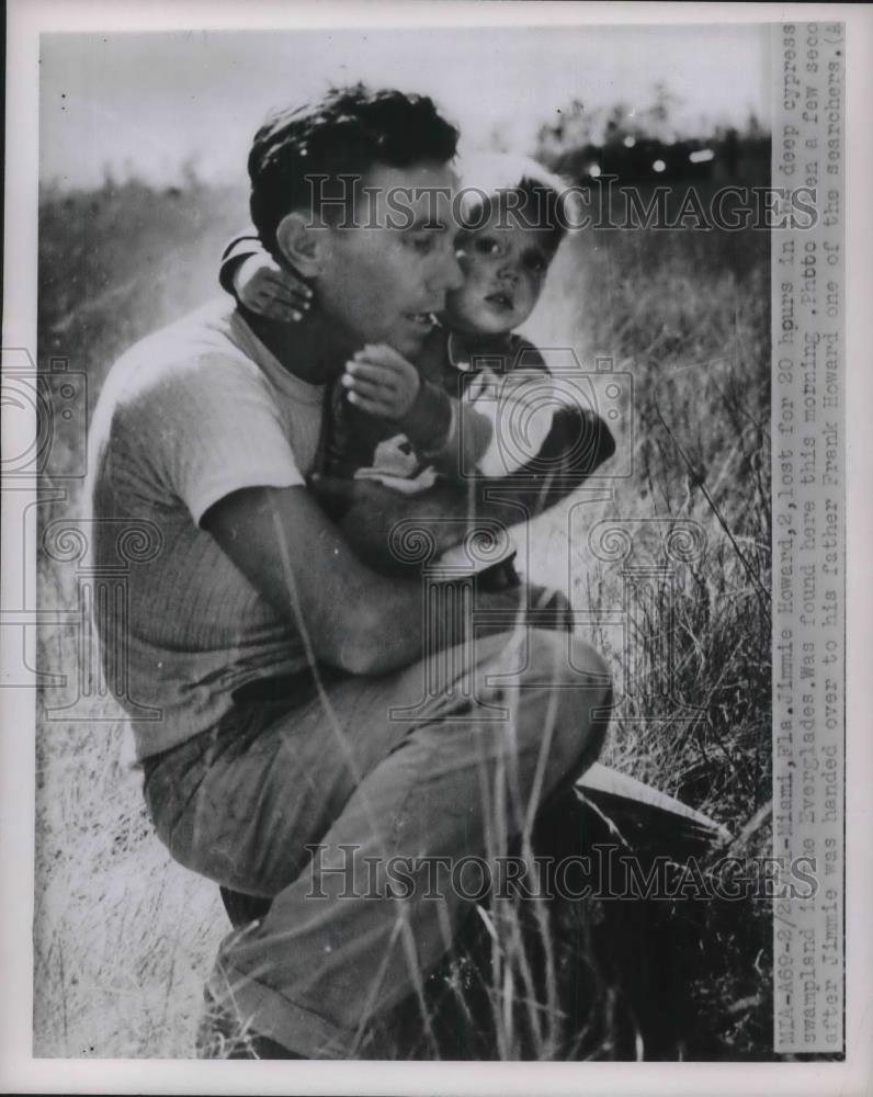 1951 Press Photo Jimmie Howard Age 2 Lost 20 Hours in Everglades Swamps - Historic Images