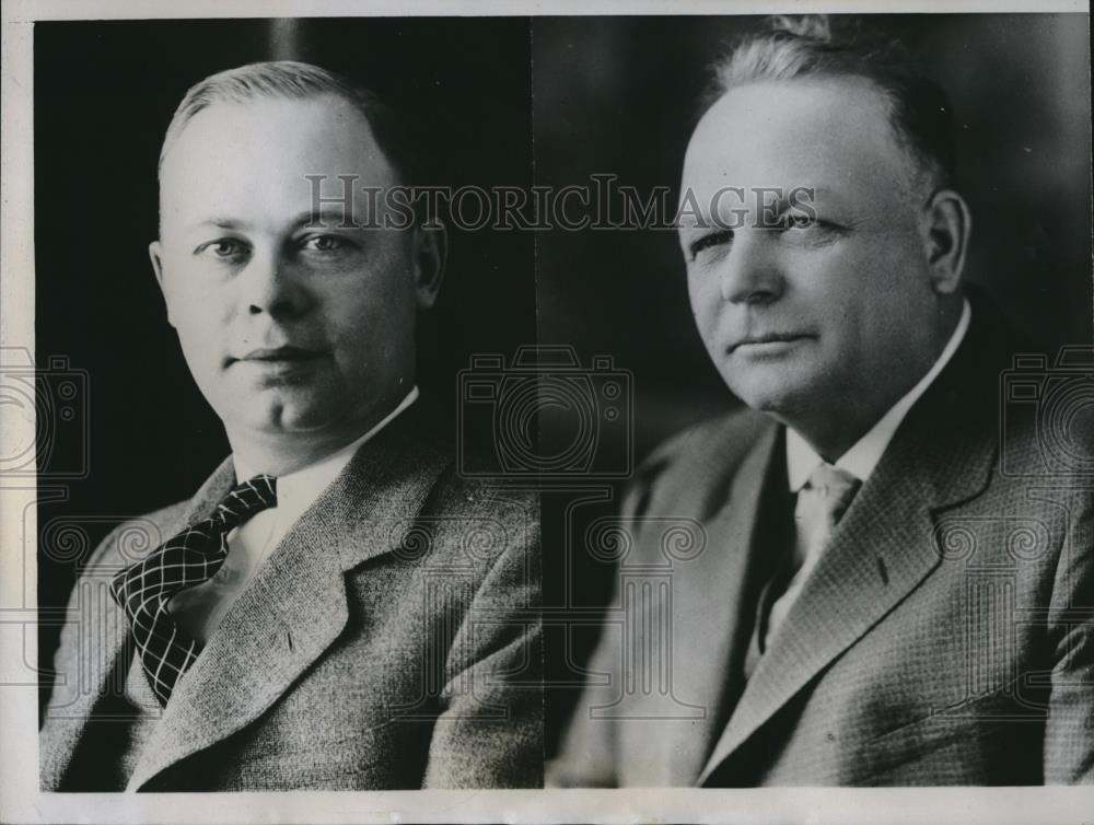 1934 Press Photo Oscar Chaput, business mgr, Sen Oscar Erickson, publisher - Historic Images