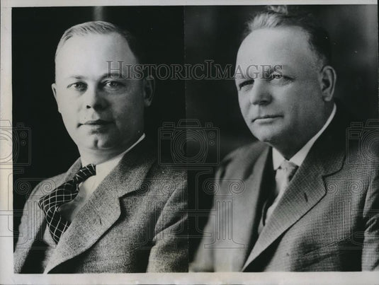 1934 Press Photo Oscar Chaput, business mgr, Sen Oscar Erickson, publisher - Historic Images