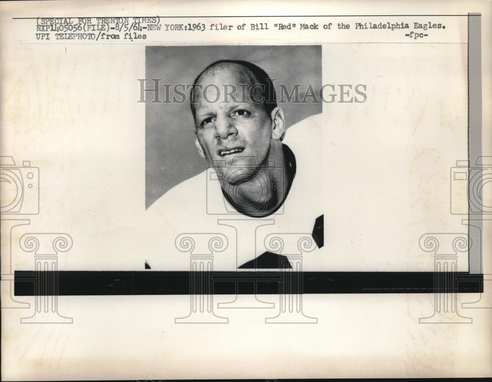 1964 Press Photo Bill Mack Of Philadelphia Eagles - Historic Images