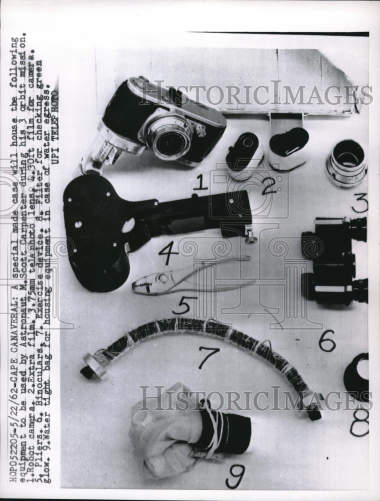 1962 Press Photo Cape Canaveral, Fla. astronaut Scott Carpenter equipment - Historic Images