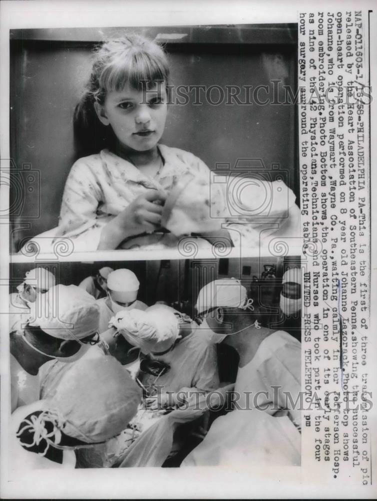 1958 Press Photo Johanne Lazorack Undergoes Successful Open Heart Surgery - Historic Images