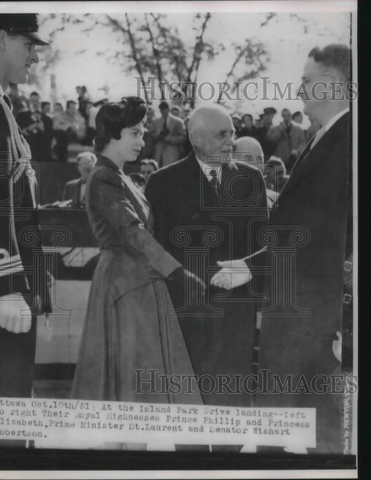 1951 Press Photo Ottawa, Canada Prince Phillip & Princess Elizabeth - Historic Images