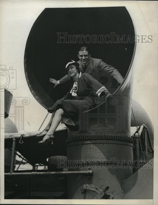 1934 Press Photo Maurice & Cordoba Famous Dance Team Sails for South America - Historic Images