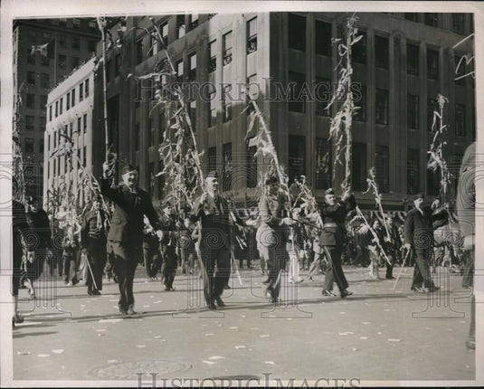 1937 Press Photo NYC, American Legionaires in parade on Fifth Ave - Historic Images