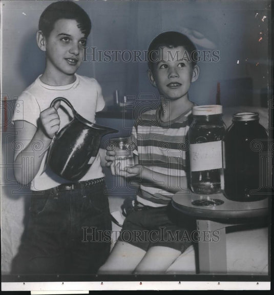 1956 Press Photo Baltimore's famous 'water babies' Robert and Jacob Werner - Historic Images