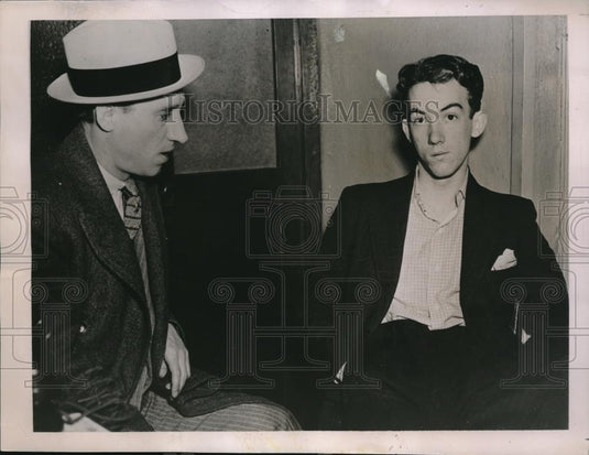1937 Press Photo Detective Rex Willis Arrested Wilford J. Potter - Historic Images