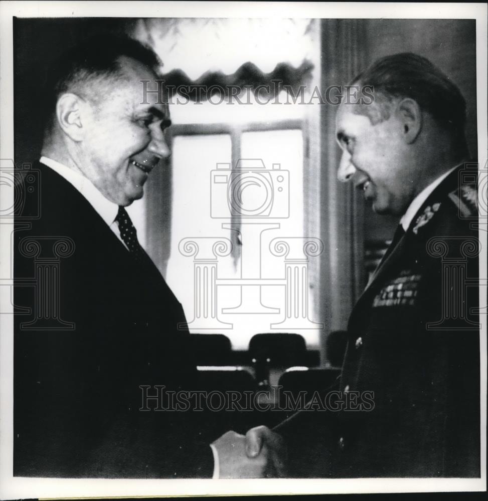 1969 Press Photo Alexei Kosygin, Soviet Premier, Gen. Martin Dzur - Historic Images