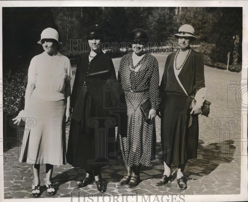 1933 Press Photo Mrs. R. B. Willis, Mrs. Coolidge, Mrs. F. B. Adams - Historic Images