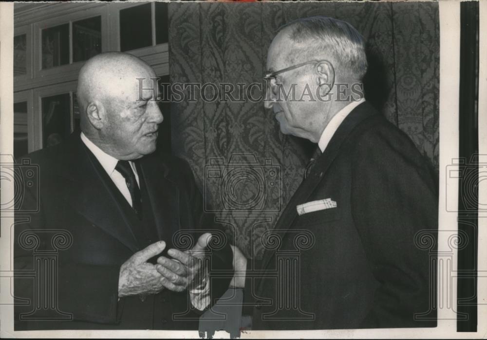 1957 Press Photo Wash.D.C. House SpeakerSam Rayburn &amp; former Pres. HS Truman - Historic Images