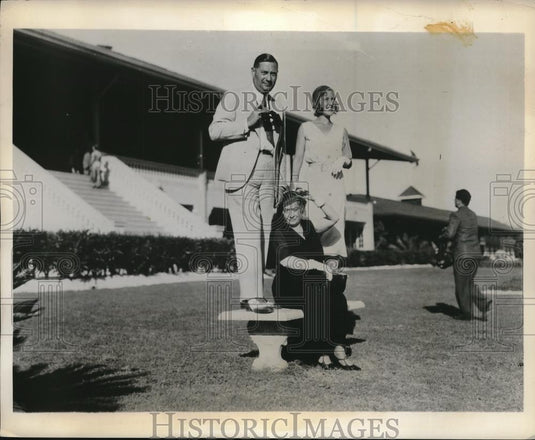 1931 Press Photo Miss Stella Gropper & Parents Mr & Mrs Oscar Gropper in Cuba - Historic Images