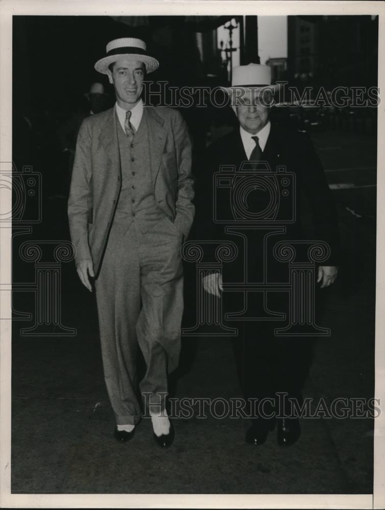 1936 Press Photo Sen. James J Davis of Pa. &amp; sec at Hotel Statler , Cleveland - Historic Images