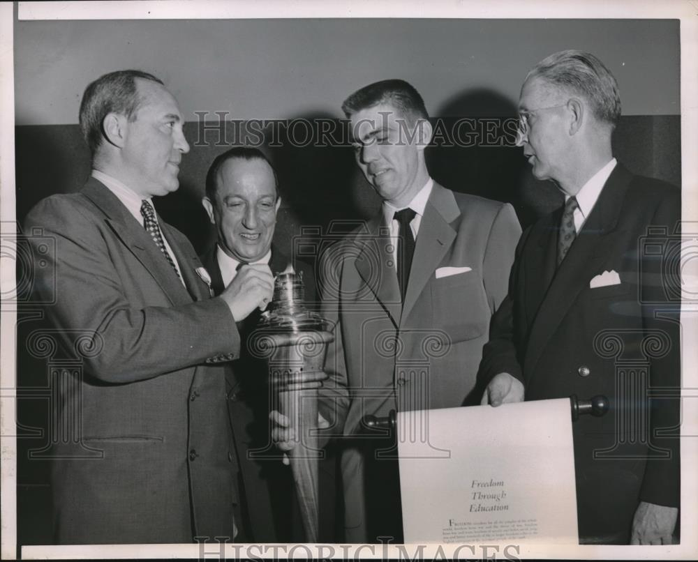 1951 Press Photo NY, US delegate to UN B Cohen,P Sandeberg,Dr CA Iverson - Historic Images