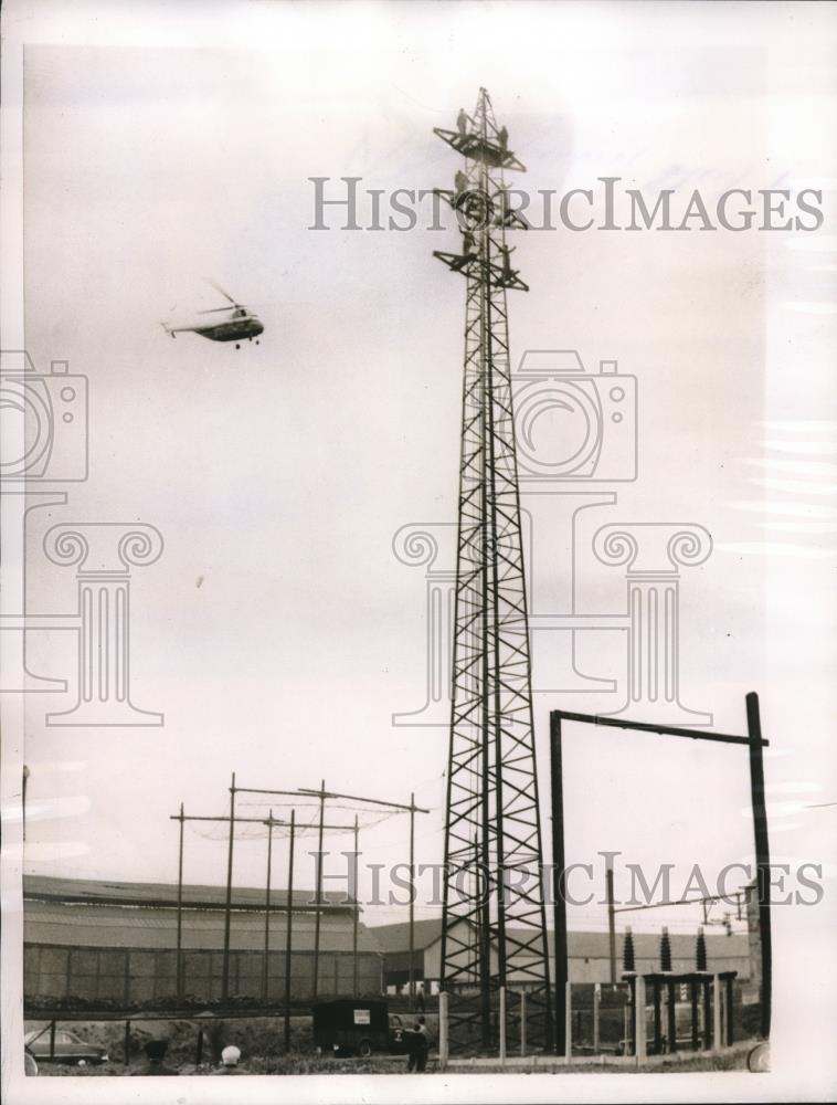 1955 Press Photo Rambling structures of a Marchienne Steelworks in Belgium - Historic Images