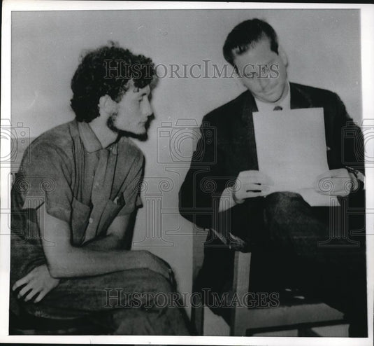 1968 Press Photo Murder Suspect Francois Lavalle & Canadian Counsel Charlebois - Historic Images