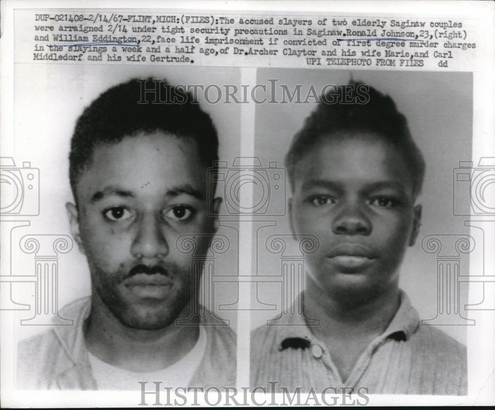 1967 Press Photo Ronald Johnson & William Eddington accused slayers - neb89037 - Historic Images