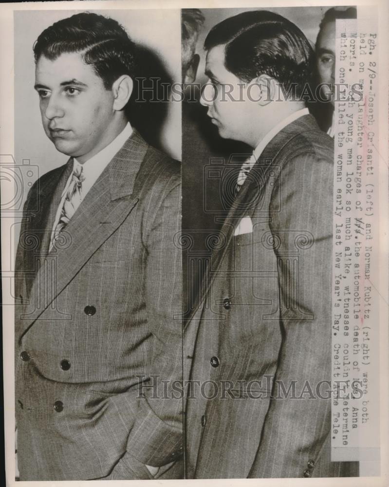 1949 Press Photo Joseph Crisanti &amp; Norman Kubitz, manslaughter charges in Pa. - Historic Images