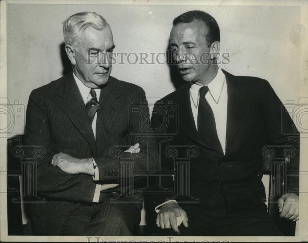 1934 Press Photo Col Theodore Roosevelt Jr &amp; Henry Fletcher in conference in Chi - Historic Images