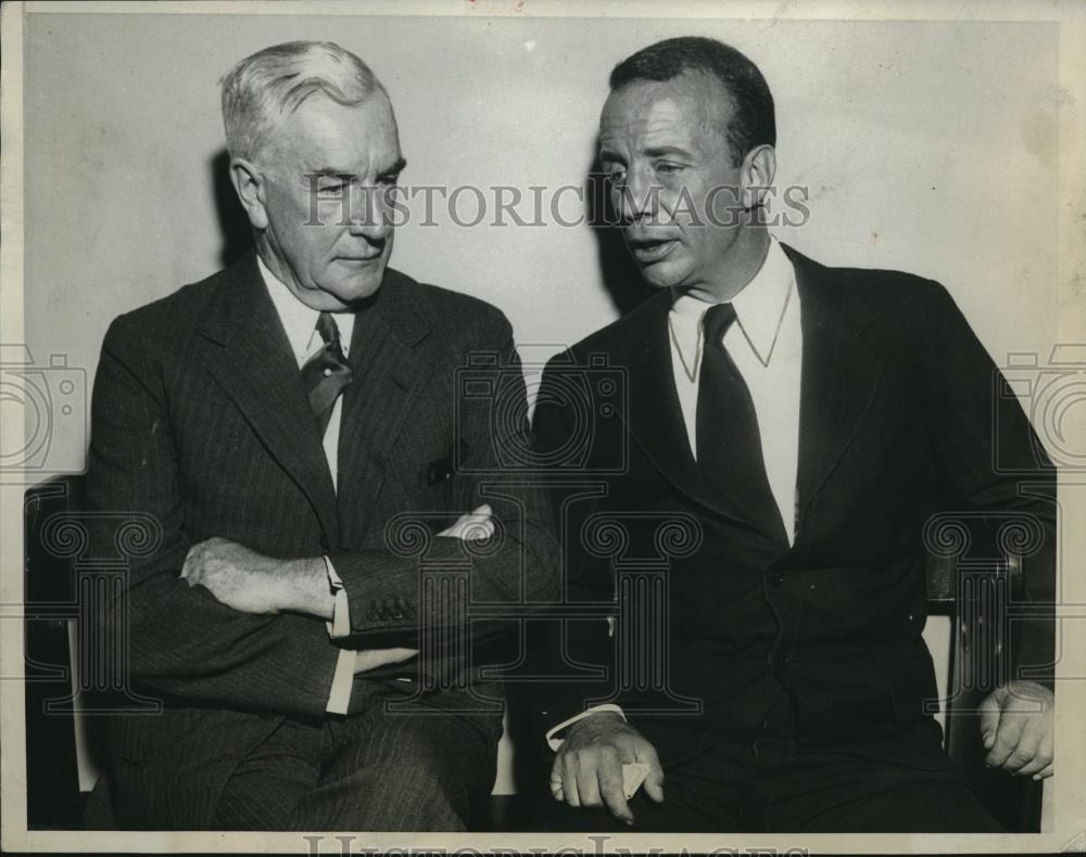 1934 Press Photo Col Theodore Roosevelt Jr & Henry Fletcher in conference in Chi - Historic Images