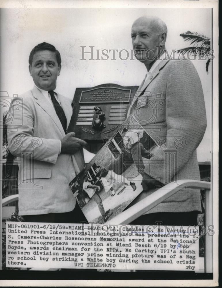 1959 Press Photo Charles J McCarthy United Press International Photographer - Historic Images