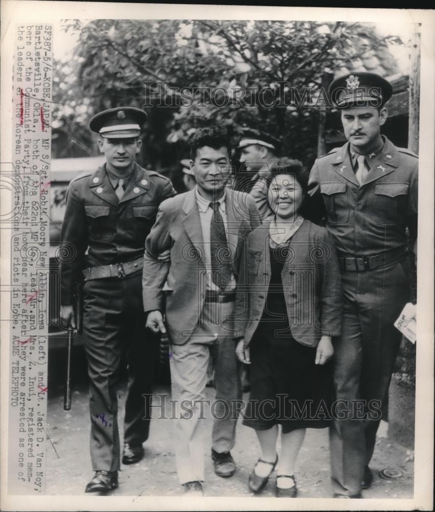 1948 Press Photo Communists Mr. &amp; Mrs. Z Inui arrested leading Korean protests - Historic Images